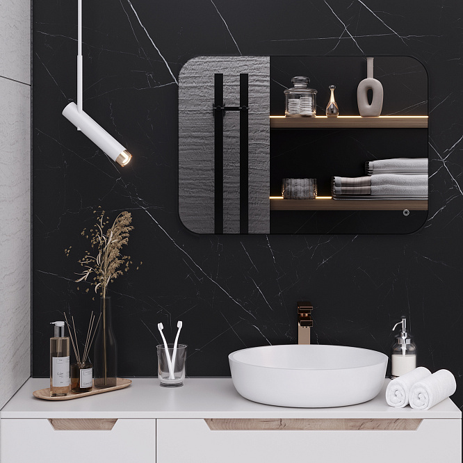 Зеркало с подсветкой МИЛАН (50*70 / 70*50) / универсальное/ AQUA DE MARCO