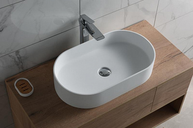 Alparini Delta 60см Solid Surface раковина накладная матовая