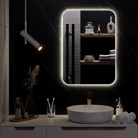 Зеркало с подсветкой МИЛАН (50*70 / 70*50) / универсальное/ AQUA DE MARCO