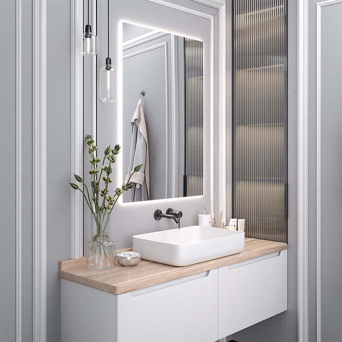 Зеркало с подсветкой СИРИУС (70*100 / 100*70) / универсальное/ AQUA DE MARCO